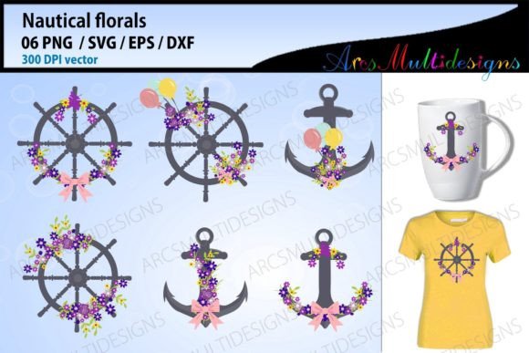 Download Nautical Floral Graphics - Floral graphics Collection