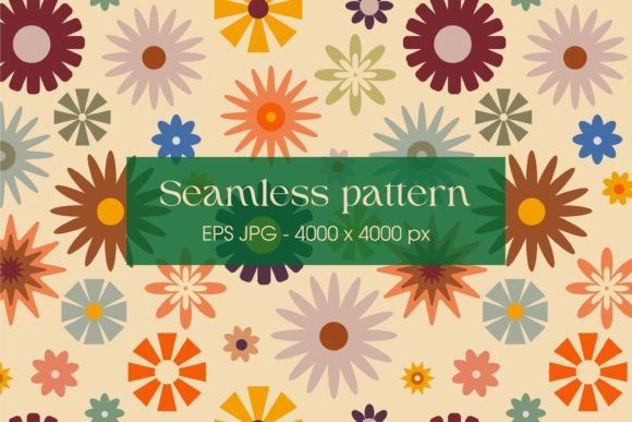 Download Pattern with  Flowers in 60s Style - Premium Resources