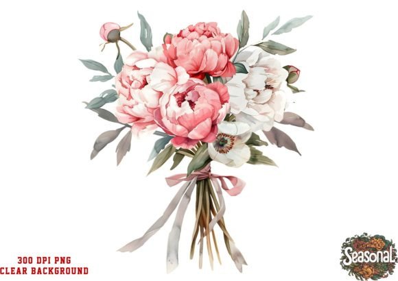 Download Watercolor Peonies Floral Graphics - Floral graphics Collection